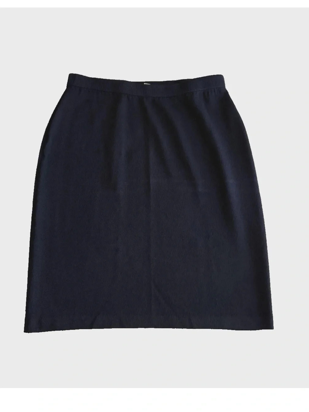 St John Basics Navy Blue Santana Knit Pencil Skirt Womens Size 14 Elastic Waist
